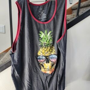 George Black Tank Top with Pink Trim